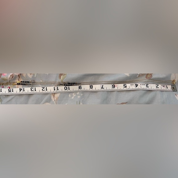 Stella & Dot Rebecca Minkoff Janson Horn Beaded Black Gold 32in Pendant Necklace - Picture 6 of 6